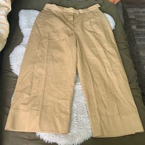 Banana Republic Oceanside Tan Wide-Leg Crop Pants NWT
